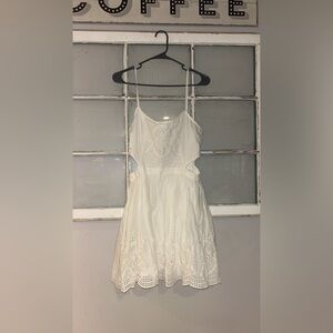 Abercrombie & Fitch White Ruffled Tiered Sundress